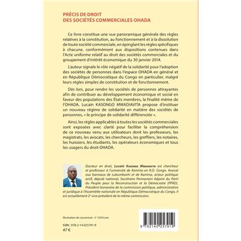 Précis de droit des sociétés commerciales OHADA