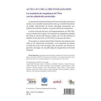 Actes 1 et 2 de la décentralisation