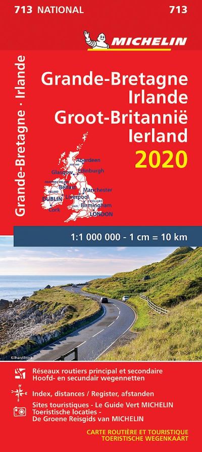 GRANDE-BRETAGNE IRLANDE GROOT-BRITTANNIE IERLAND 11713 CARTE 'NATIONAL' 2020 MICHELIN KAART