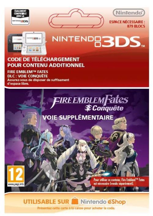 Code de téléchargement Fire Emblem Fates Conquête Nintendo 3DS
