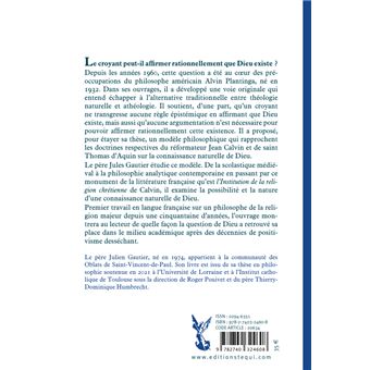 Alvin Plantinga et le modèle Thomas d’Aquin/Jean Calvin