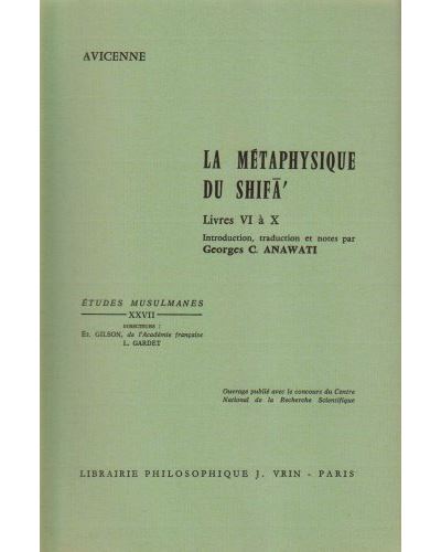 La Métaphysique du Shifa -  Avicenne - (donnée non spécifiée)