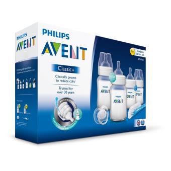 Philips Avent Kit biberons pour nouveau-né – 4 biberons, 2 tétines, sucette  ultra-douce et goupillon, pour les bébés âgés de 0 à 12 mois (modèle  SCD838/13) – Polienux