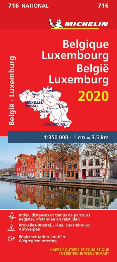 BELGIQUE LUXEMBOURG BELGIE LUXEMBURG 11716 CARTE 'NATIONAL' 2020 MICHELIN KAART
