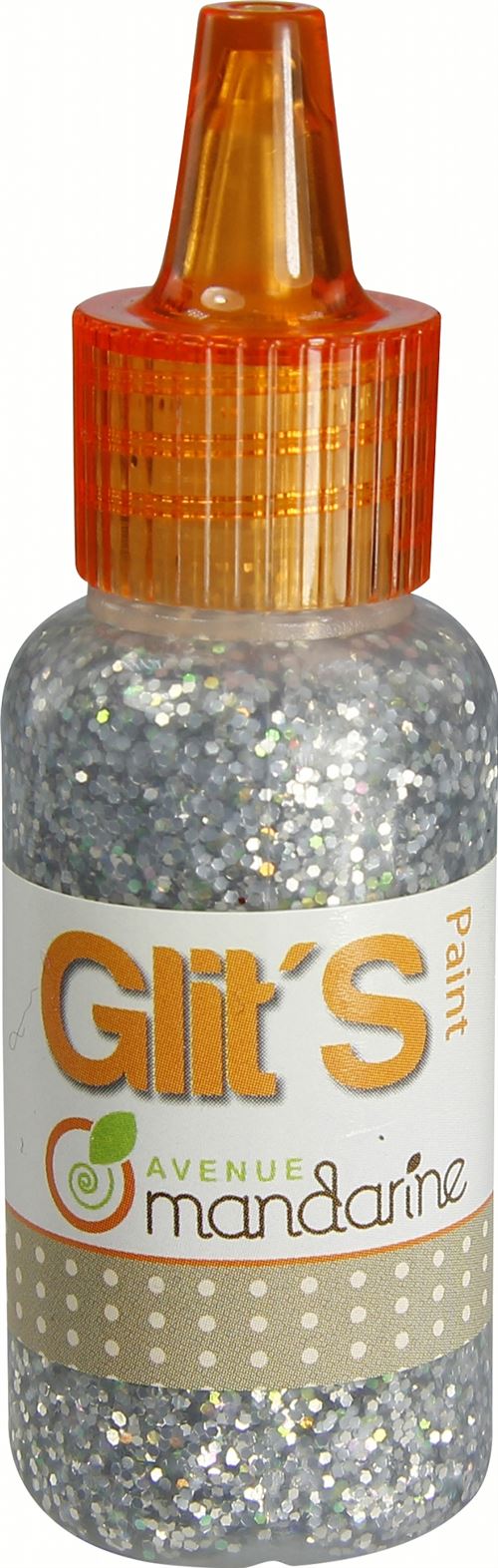 Tube de gel pailleté Avenue Mandarine Glit’s Paint 20 ml Argent