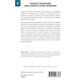 Sciences et métaphysique dans la pensée de Claude Tresmontant