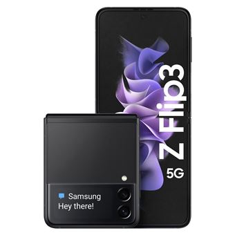 Samsung Galaxy Z Flip3 5G - 5G smartphone - double SIM - RAM 8 Go / Mémoire interne 128 Go - écran OEL - 6.7" - 2640 x 1080 pixels (120 Hz) - 2x caméras arrière 12 MP, 12 MP - front camera 10 MP - noir fantôme - 1