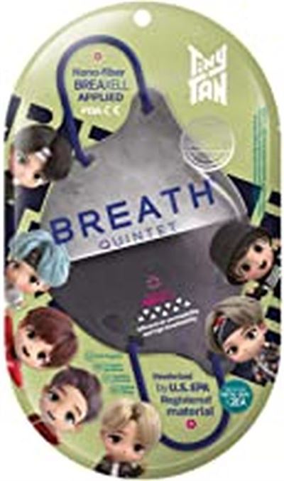 Set 2 masques chirurgicaux protection coronavirus BTS Quintet Tinytan Regular Gris