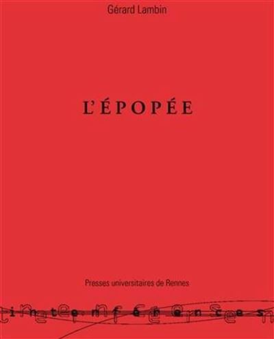 Epopee genese d un genre litteraire en grece - Gérard Lambin - broché