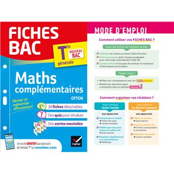Fiches bac Maths complémentaires Tle (option) - Bac 2024
