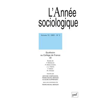 Annee sociologique 2022, vol. 72(2)