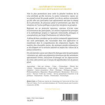 Grandeurs et vicissitudes de la justice restaurative en France