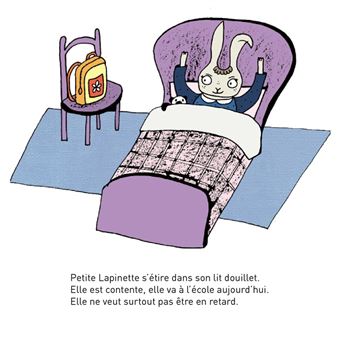 Petite Lapinette est à l'heure à l'école