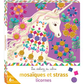 Strass et mosaiques licornes - mini boîte avec accessoires