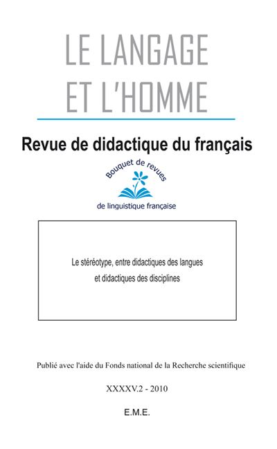 Le stéréotype, entre didactiques des langues et didactiques des disciplines
