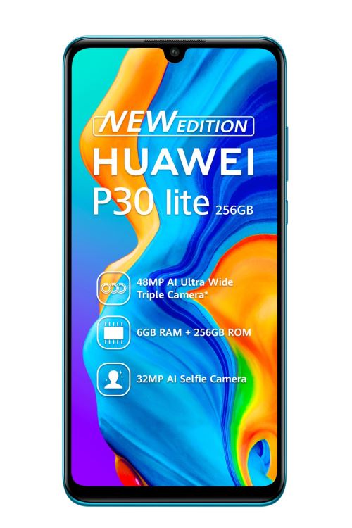 Huawei P30 Lite XL - 4G smartphone - double SIM - RAM 6 Go / Mémoire interne 256 Go - microSD slot - Écran LCD - 6.15 - 2312 x 1080 pixels - 3 x caméras arrière 48 MP, 8 MP, 2 MP - front camera 32 MP - bleu paon