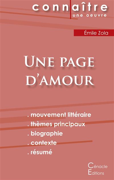 Fiche de lecture Une page d'amour