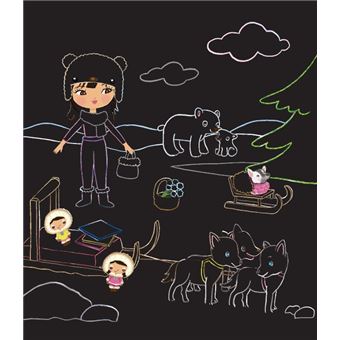 Minimiki - Ma pochette cartes à gratter et à colorier - Anouk au Groënland