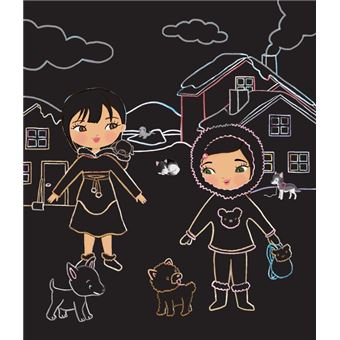 Minimiki - Ma pochette cartes à gratter et à colorier - Anouk au Groënland