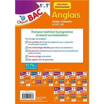 Objectif BAC Anglais LV1 et LV2 TRONC COMMUN 1re et Tle