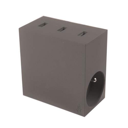 Multiprise Usbepower Hide + 3 USB et 2 Prises Taupe