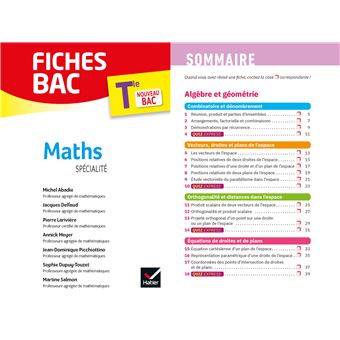 Fiches bac Maths Tle (spécialité) - Bac 2024