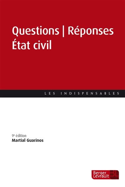 Question Reponse Etat Civil 6e Ed Broche Martial Guarinos Achat Livre Fnac