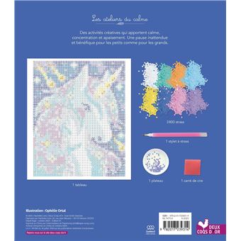 Tableau mini strass licorne - boîte avec accessoires