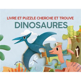 Dinosaures - Livre et puzzle cherche et trouve