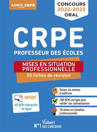 Concours Professeur des écoles - CRPE - Mises en situation professionnelle - 50 fiches de remise à niveau - Valérie Bouquillon-Sadaune - broché