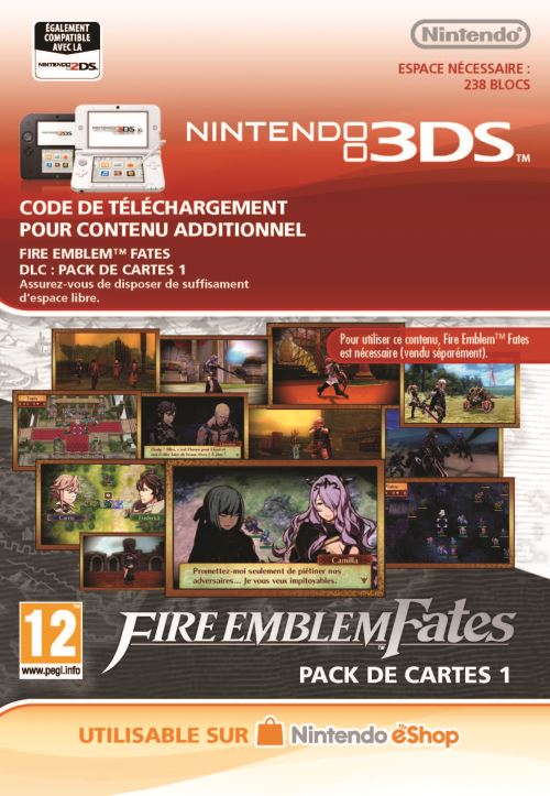 Code de téléchargement Fire Emblem Fates Pack de Cartes 1 Nintendo 3DS