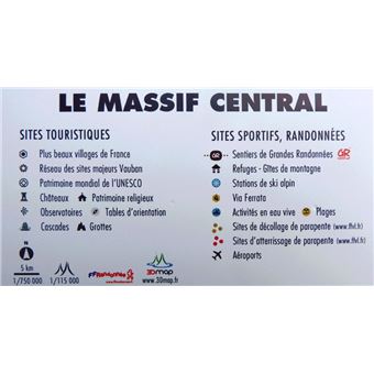 Carte en relief du Massif Central