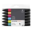 Set de 6 feutres Brushmarker Winsor & Newton Tons Moyens