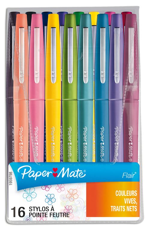 Pochette de 16 stylos feutres Paper Mate Flair Tropical