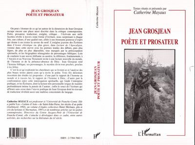 Jean grosjean poete et prosateur - Catherine Mayaux - broché
