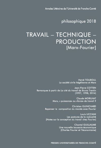 Philosophique 2018 travail technique production marx-fourier