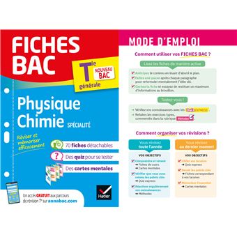Fiches bac Physique-Chimie Tle (spécialité) - Bac 2024