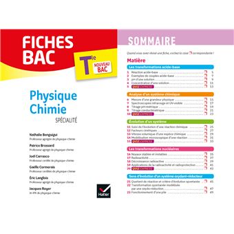 Fiches bac Physique-Chimie Tle (spécialité) - Bac 2024