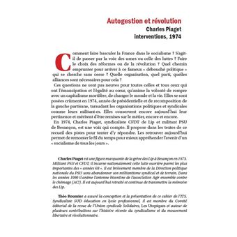 Pour l’autogestion socialiste