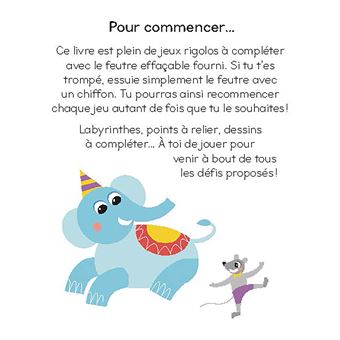 Jeux effaçables - animaux - avec un feutre effaçable