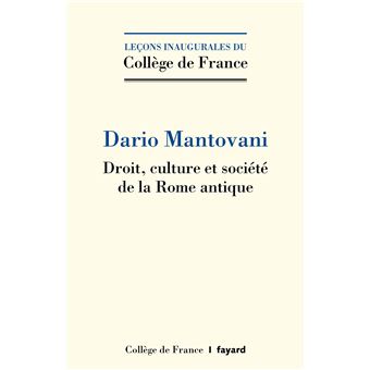 Droit, culture et société de la Rome antique
