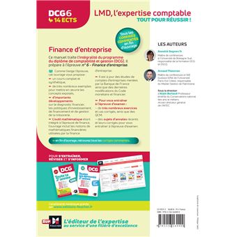 DCG 6 - Finance d'entreprise - 4e édition - Manuel et applications 2023-2024