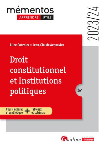 Droit constitutionnel et Institutions   politiques