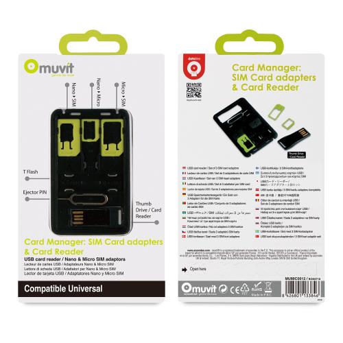 Muvit Simcard Adapter 3In1 + Remove Clip + Card Reader