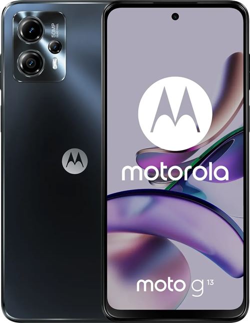 Motorola Moto G13 - 4G smartphone - double SIM - RAM 4 Go / Mémoire interne 128 Go - microSD slot - Écran LCD - 6.5 - 1600 x 720 pixels (90 Hz) - 3 x caméras arrière 50 MP, 2 MP, 2 MP - front camera 8 MP - charbon mat