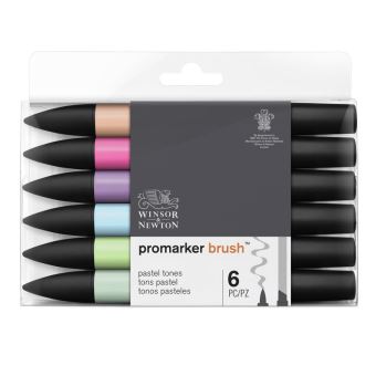 Set de 6 feutres Brushmarker Winsor & Newton Tons Pastel