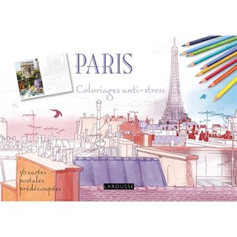 Paris Coloriages Cartes Postales Carnet Coloriages Cartes Postales Broche Collectif Achat Livre Fnac