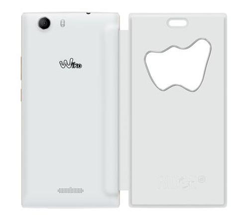 Etui Folio Wiko W Vision pour Ridge Fab 4G Blanc