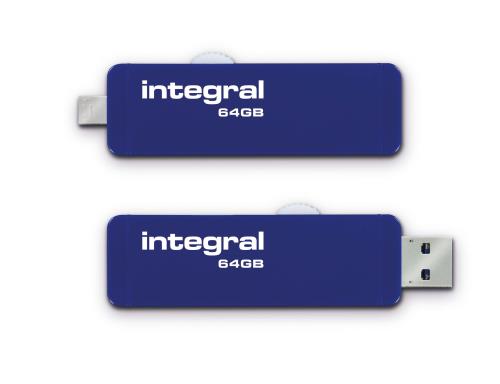 Clé USB 3.0 Integral OTG Slide 64 Go