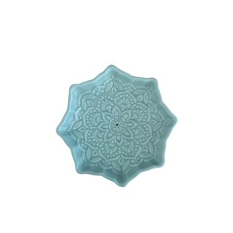PORTE-ENCENS EN CERAMIQUE MANDALA BLEU - A L'UNITE